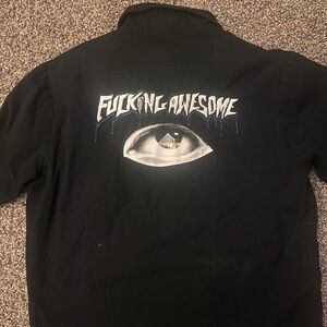 RARE Black Fucking Awesome Pyramid Gas Station Jacket Size Small